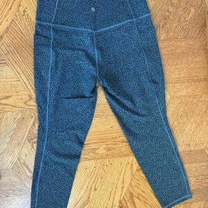 Blue Cheetah Athleta Leggings, Medium